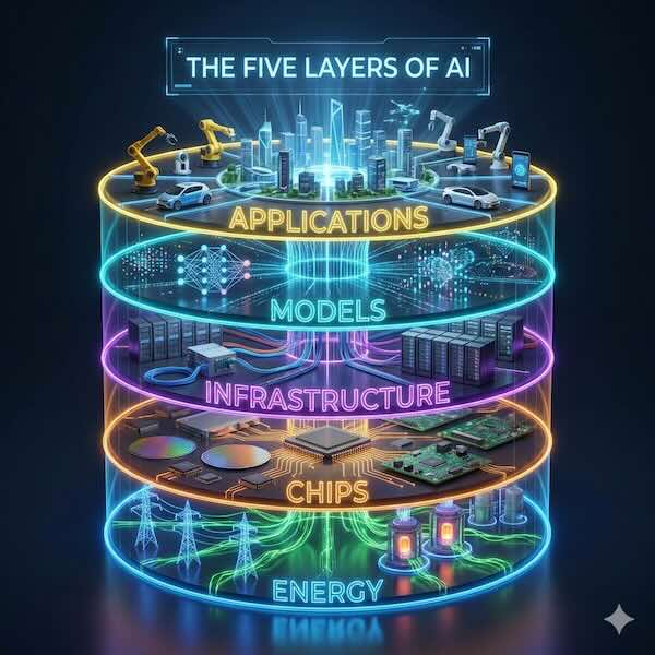 The five layers of AI: energy, chips, infrastructure, models and applications